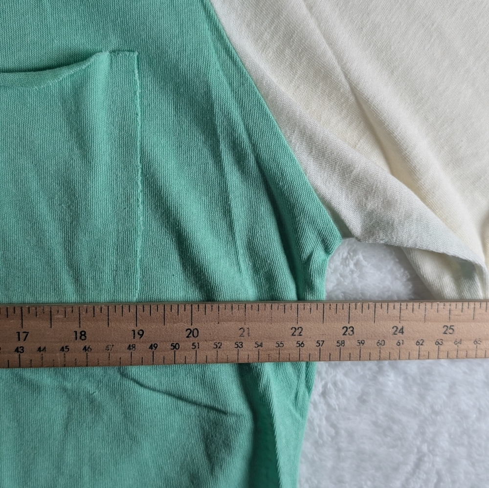 NEW POL- Mint Green and Cream Women's Top - Picture 8 of 9